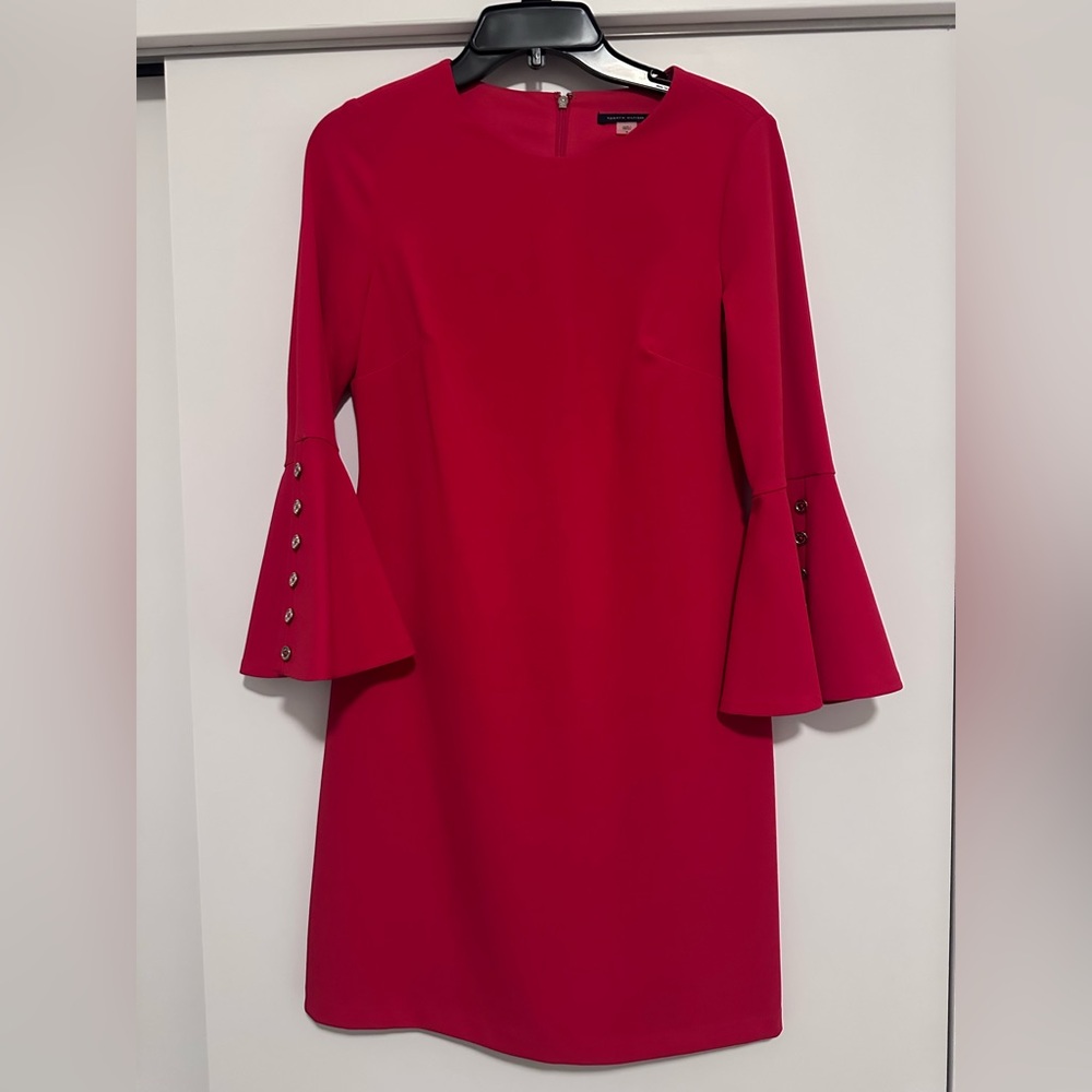 Tommy Hilfiger Vibrant Pink Bell Sleeve Dress
